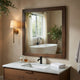 Ema Vanity Dresser Mirror | Rustic Dark WaLnut Brown Frame | 40 x 40
