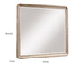 Wily Vanity Dresser Mirror | Natural Brown Oak Veneer Frame | 37 x 42