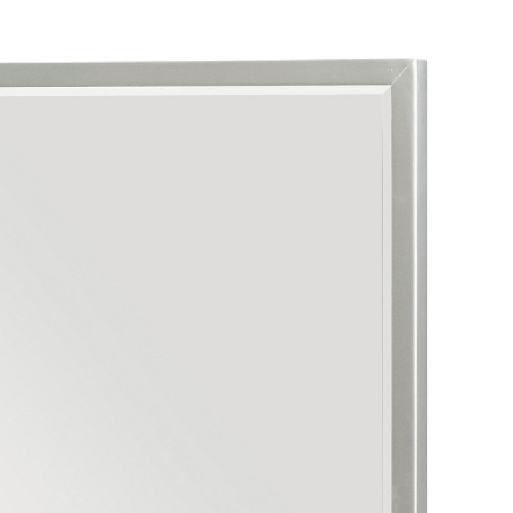 Lon Vanity Dresser Mirror with Beveled Edge | Pearl White  38 x 38