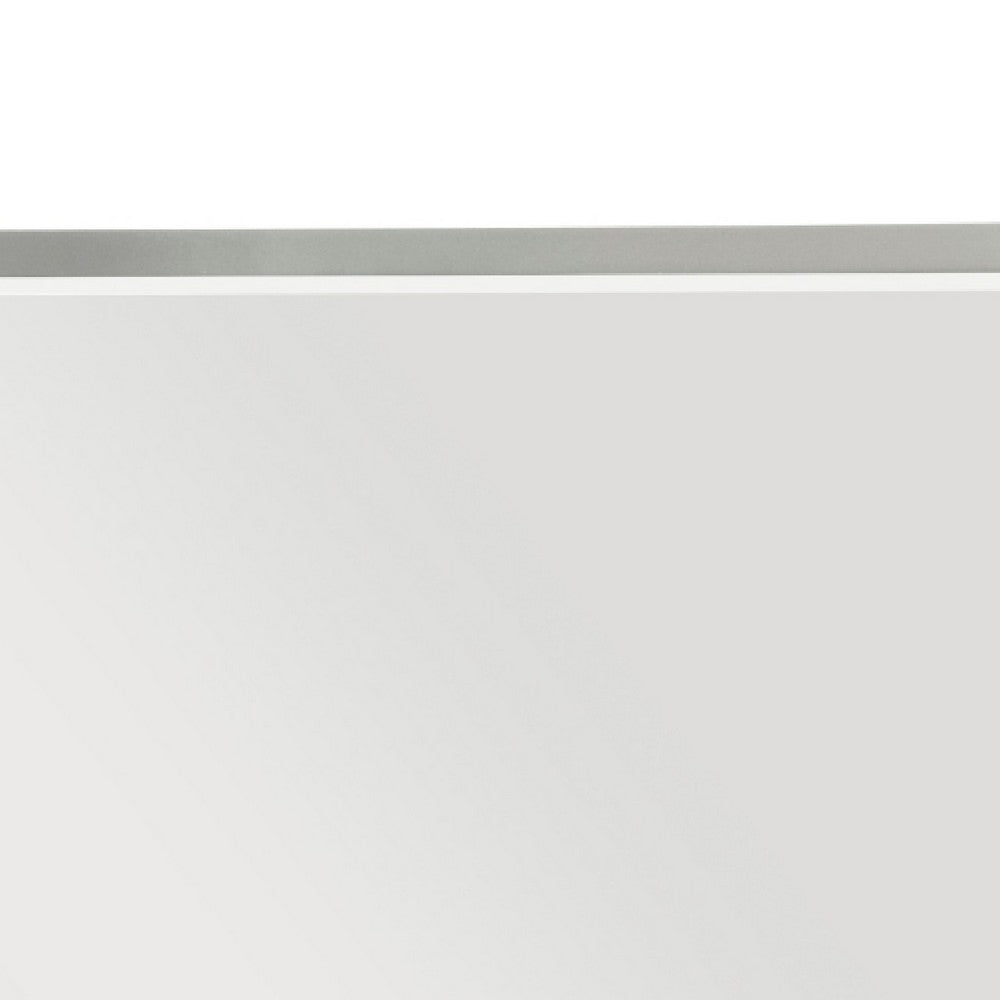 Lon Vanity Dresser Mirror with Beveled Edge | Pearl White  38 x 38