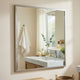 Lon Vanity Dresser Mirror with Beveled Edge | Pearl White  38 x 38