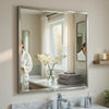 Lon Vanity Dresser Mirror with Beveled Edge | Pearl White  38 x 38