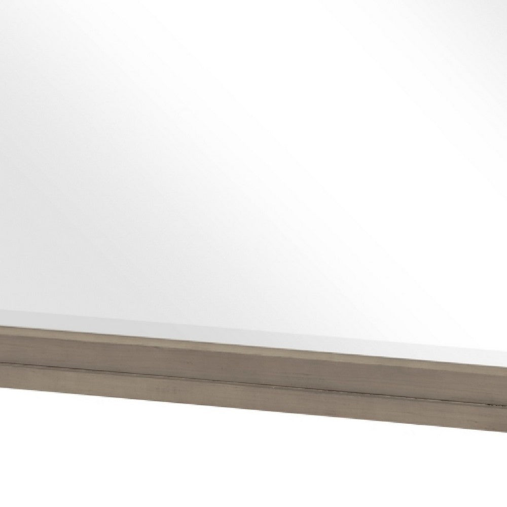 Dely Vanity Dresser Mirror | Light Gray Oak Veneer Frame | 40 x 41