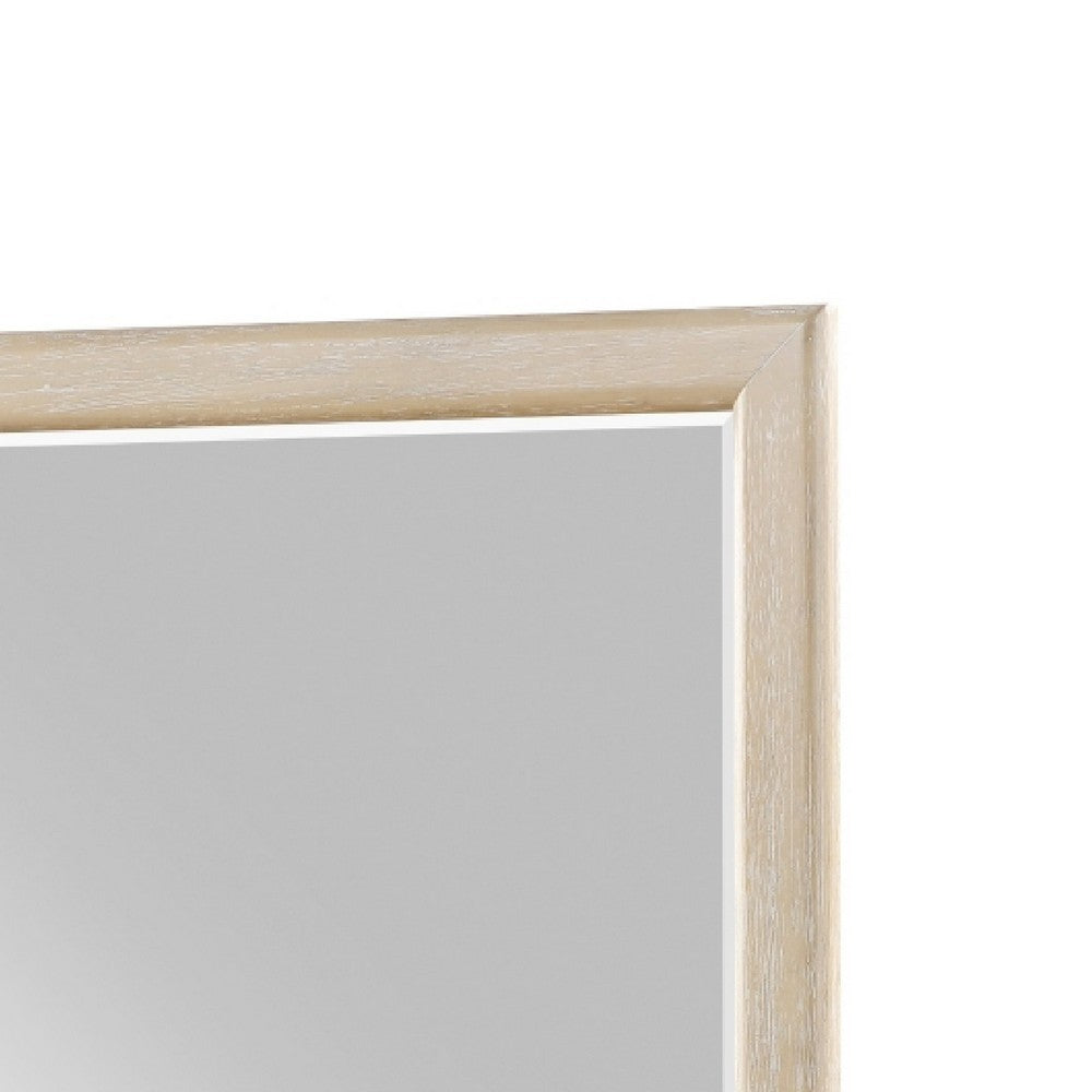 Ary Vanity Dresser Mirror | Light Gray Oak Veneer Frame | 38 x 38