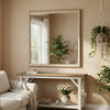 Ary Vanity Dresser Mirror | Light Gray Oak Veneer Frame | 38 x 38