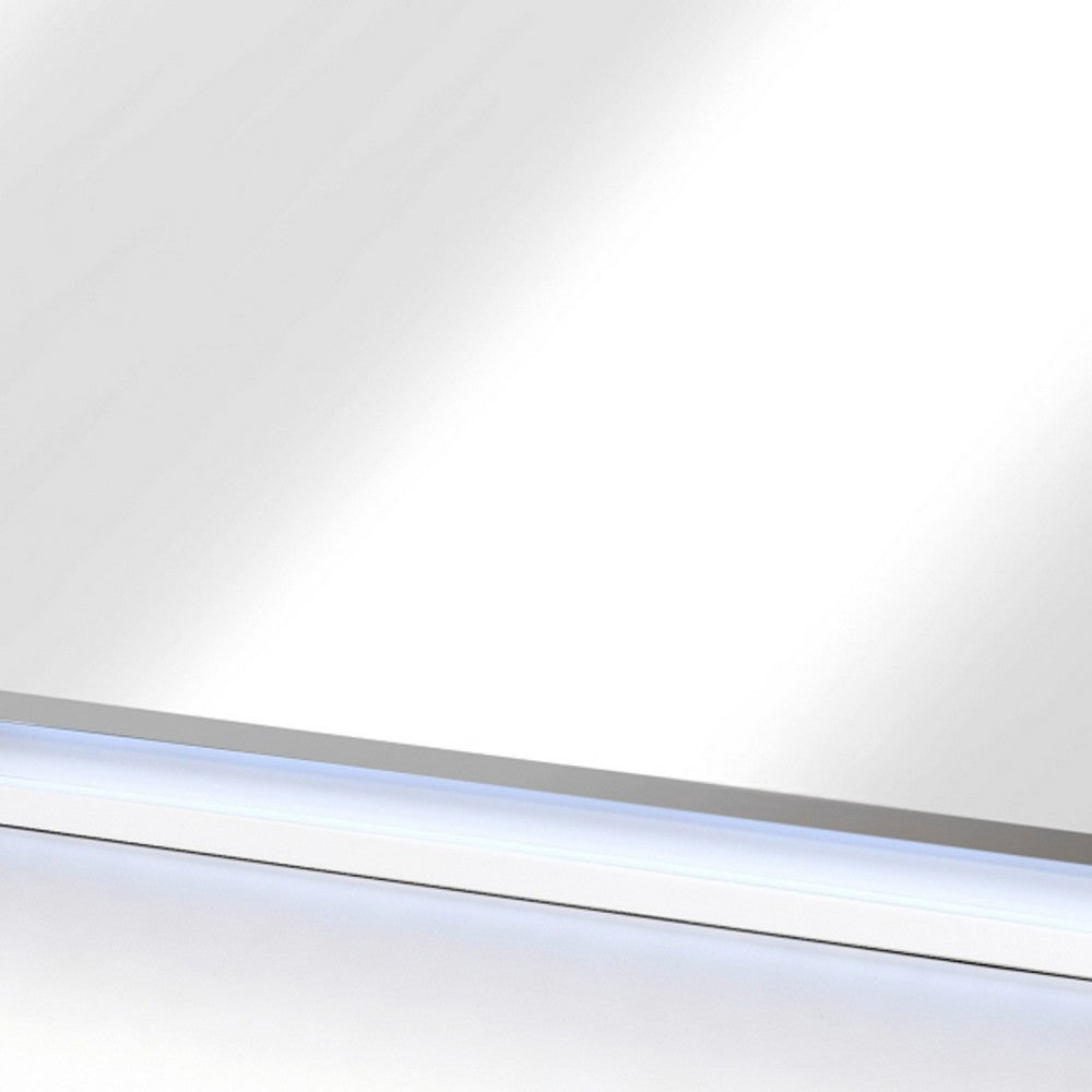 Oly Vanity Dresser Mirror | Glossy White Frame with LED | 37 x 47