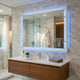 Oly Vanity Dresser Mirror | Glossy White Frame with LED | 37 x 47