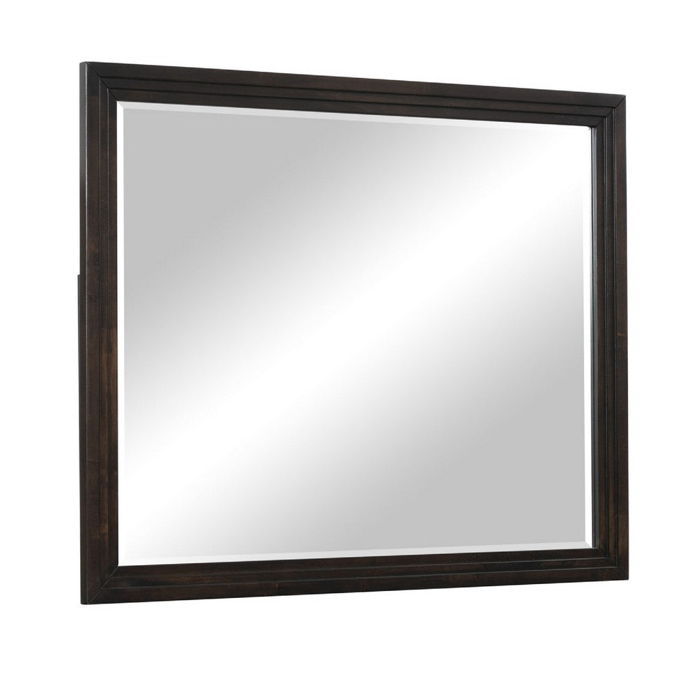 Tey Vanity Dresser Mirror | Charcoal Gray Ash Veener Frame | 39 x 47