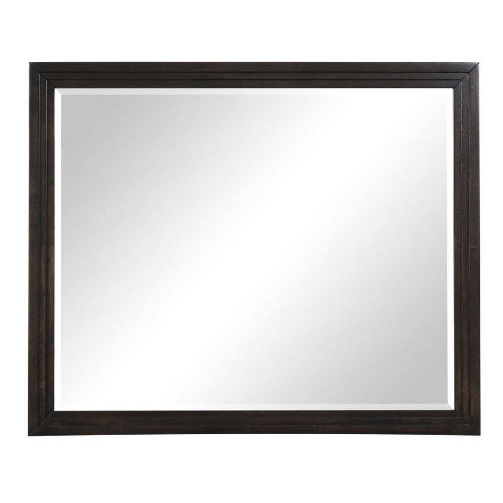 Tey Vanity Dresser Mirror | Charcoal Gray Ash Veener Frame | 39 x 47