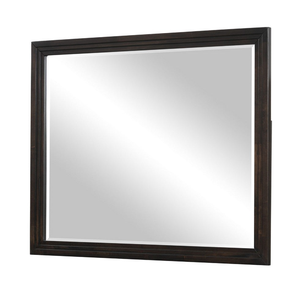 Tey Vanity Dresser Mirror | Charcoal Gray Ash Veener Frame | 39 x 47