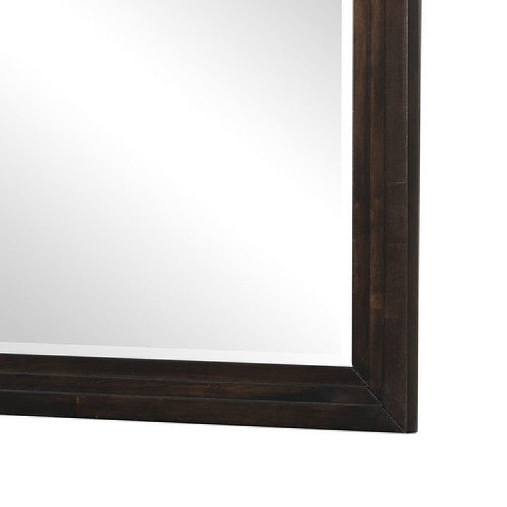 Tey Vanity Dresser Mirror | Charcoal Gray Ash Veener Frame | 39 x 47