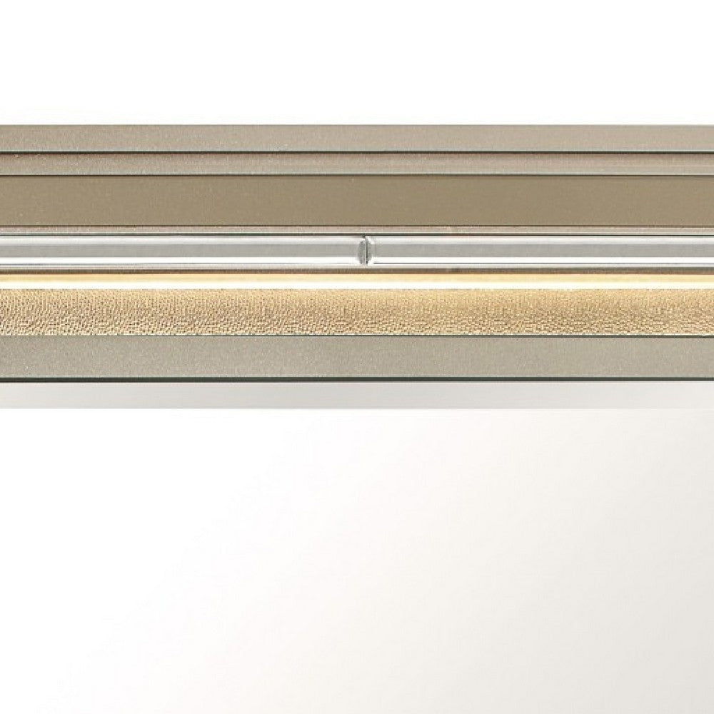 Loy Vanity Dresser Mirror |Metallic Champagne Gray | LED Frame 38 x 38