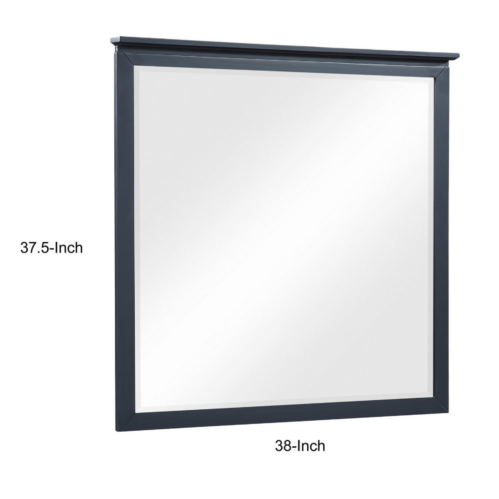 Sely Vanity Dresser Mirror | Navy Blue Finish Frame | 38 x 38