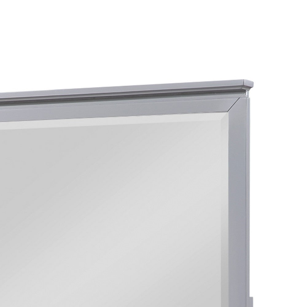 Sely Vanity Dresser Mirror | Light Gray Finish Frame | 38 x 38