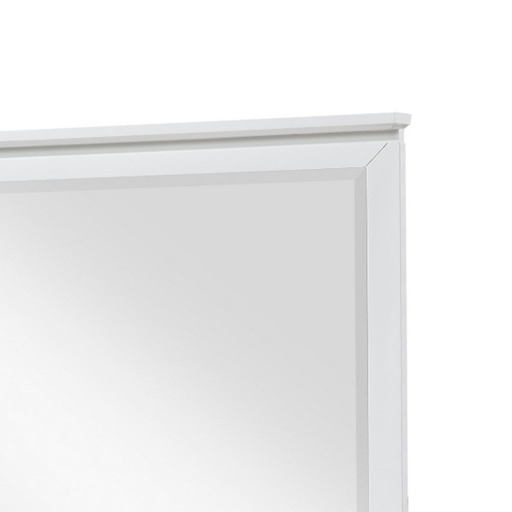Sely Vanity Dresser Mirror | Glam White Finish Frame | 38 x 38