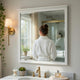 Sely Vanity Dresser Mirror | Glam White Finish Frame | 38 x 38