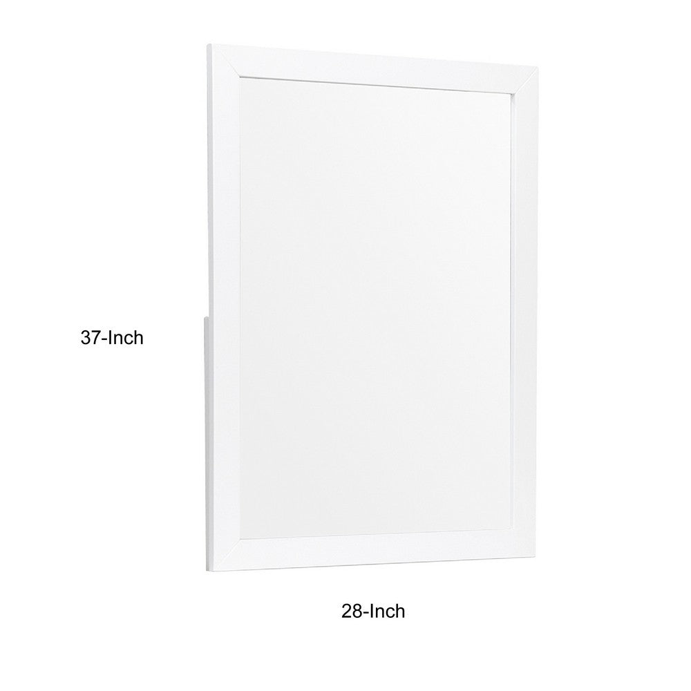 Goe Vanity Dresser Mirror | Transitional White Finish | 28 x 37