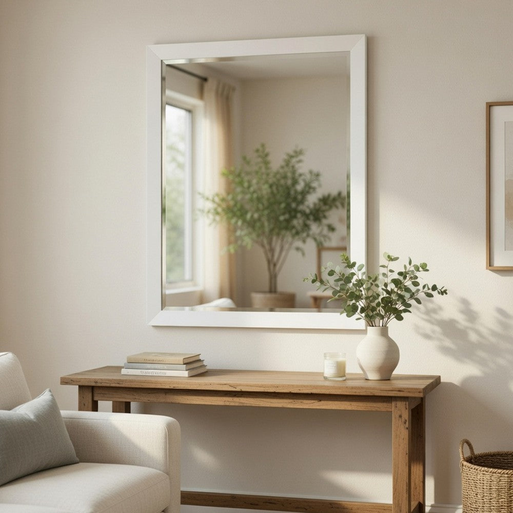Goe Vanity Dresser Mirror | Transitional White Finish | 28 x 37