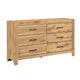 Adia Wide Dresser | 6 Drawers with Black Nickel Handles | Natural Brown