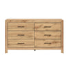 Adia Wide Dresser | 6 Drawers with Black Nickel Handles | Natural Brown
