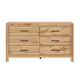 Adia Wide Dresser | 6 Drawers with Black Nickel Handles | Natural Brown