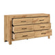 Adia Wide Dresser | 6 Drawers with Black Nickel Handles | Natural Brown