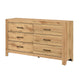Adia Wide Dresser | 6 Drawers with Black Nickel Handles | Natural Brown