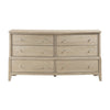 Hadly Wide Dresser | 6 Drawers with Satin Nickel Knobs | Beige
