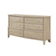 Hadly Wide Dresser | 6 Drawers with Satin Nickel Knobs | Beige