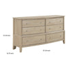 Hadly Wide Dresser | 6 Drawers with Satin Nickel Knobs | Beige