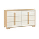 Kery Wide Dresser | 6 Drawers w Board Handles | Natural Brown & White Wood