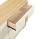 Kery Wide Dresser | 6 Drawers w Board Handles | Natural Brown & White Wood