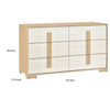 Kery Wide Dresser | 6 Drawers w Board Handles | Natural Brown & White Wood