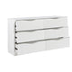 Lon Wide Dresser | 6 Drawers w Edge Handles | Ribbed Front | Pearl White