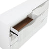 Lon Wide Dresser | 6 Drawers w Edge Handles | Ribbed Front | Pearl White