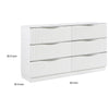 Lon Wide Dresser | 6 Drawers w Edge Handles | Ribbed Front | Pearl White