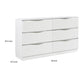Lon Wide Dresser | 6 Drawers w Edge Handles | Ribbed Front | Pearl White