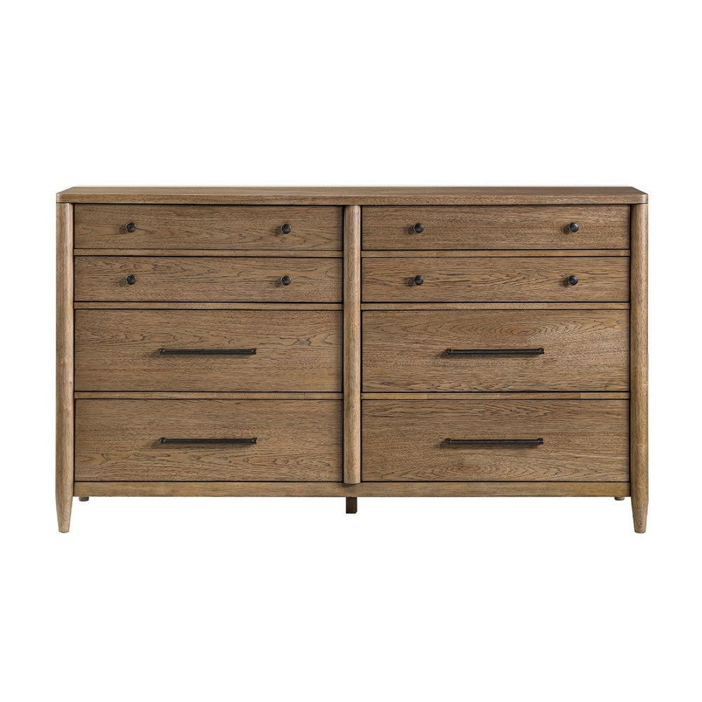 Seny 68" Wide Dresser | 8 Drawers | Cedar Lined Bottom Drawers | Brown Wood