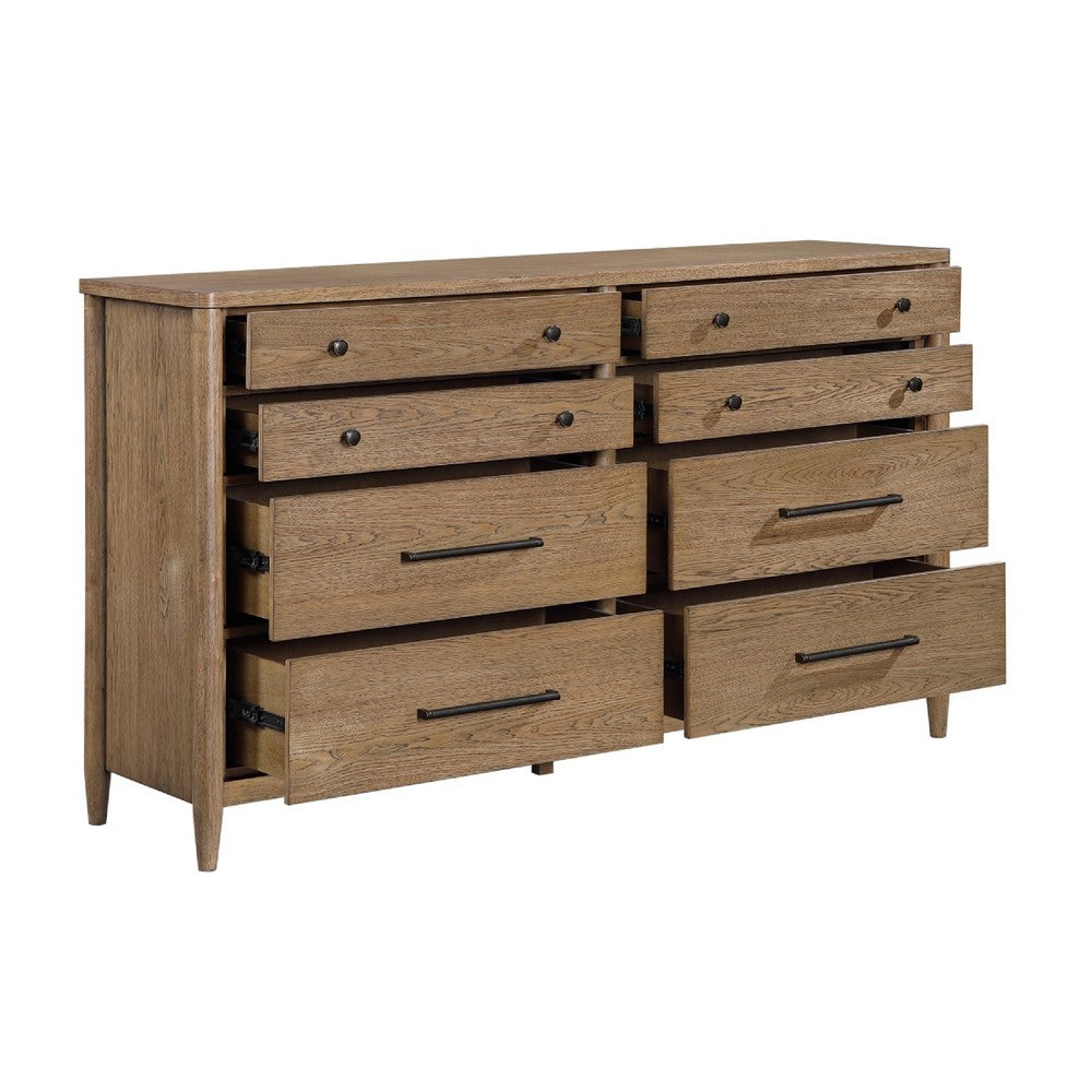Seny 68" Wide Dresser | 8 Drawers | Cedar Lined Bottom Drawers | Brown Wood