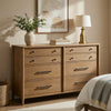 Seny 68" Wide Dresser | 8 Drawers | Cedar Lined Bottom Drawers | Brown Wood