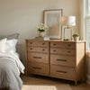Seny 68" Wide Dresser | 8 Drawers | Cedar Lined Bottom Drawers | Brown Wood