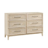 Ary Wide Dresser | 6 Drawers | Black Nickel Handles | Light Brown Wood
