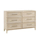 Ary Wide Dresser | 6 Drawers | Black Nickel Handles | Light Brown Wood