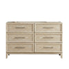 Ary Wide Dresser | 6 Drawers | Black Nickel Handles | Light Brown Wood