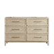 Ary Wide Dresser | 6 Drawers | Black Nickel Handles | Light Brown Wood