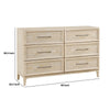 Ary Wide Dresser | 6 Drawers | Black Nickel Handles | Light Brown Wood