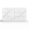 Oly Wide Dresser | 6 Drawers | Geometric Design | Chrome Knobs | Glossy White