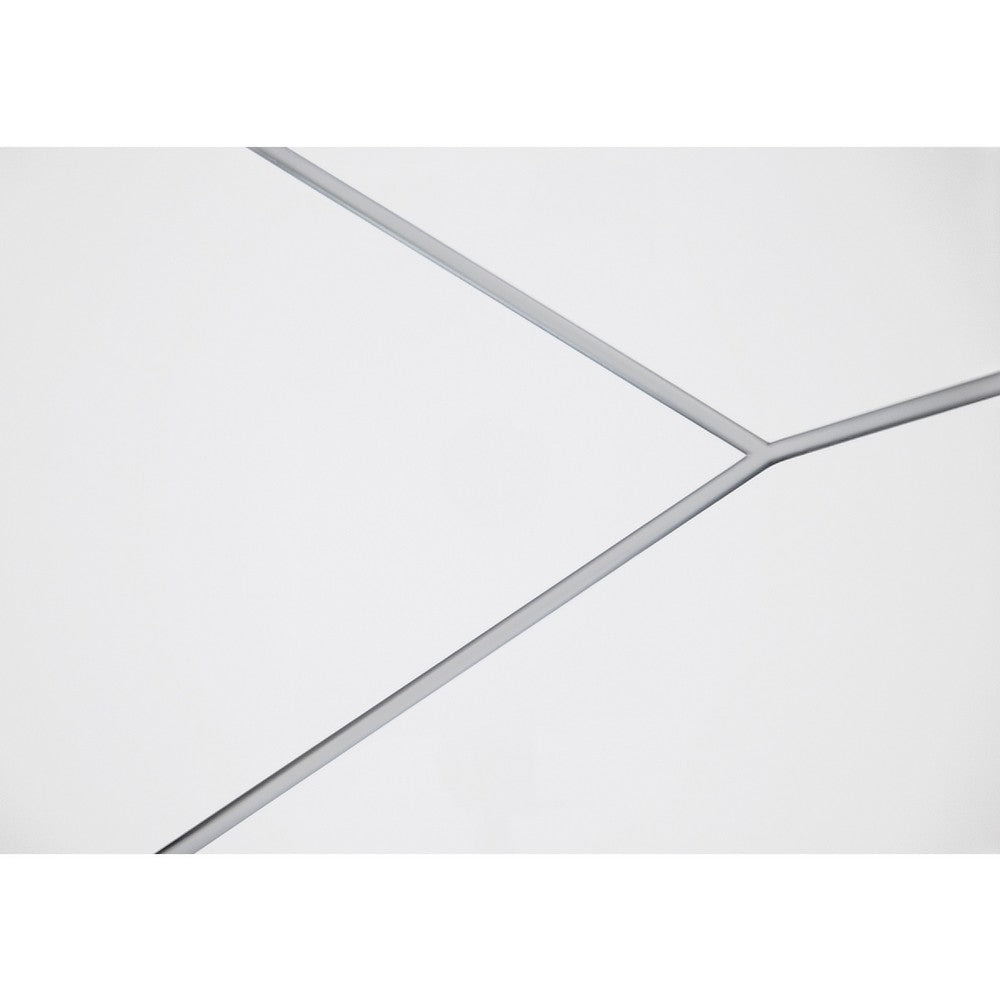 Oly Wide Dresser | 6 Drawers | Geometric Design | Chrome Knobs | Glossy White