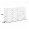 Oly Wide Dresser | 6 Drawers | Geometric Design | Chrome Knobs | Glossy White