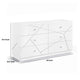 Oly Wide Dresser | 6 Drawers | Geometric Design | Chrome Knobs | Glossy White